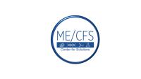 Blue circle with blue text reading MECFS Center for Solutions.